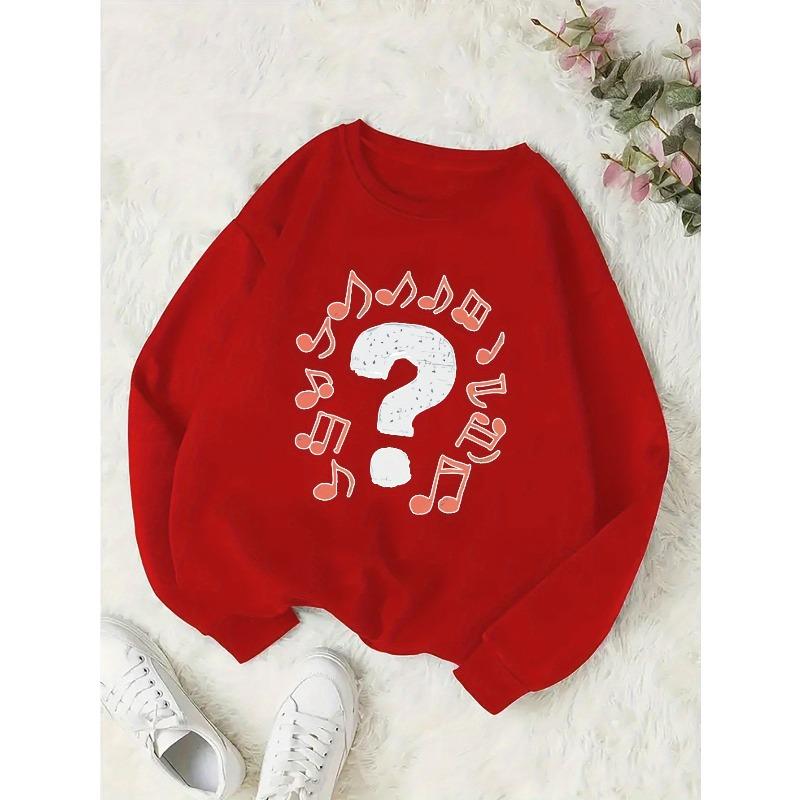 Question Mark Girls' Round Neck Sweatshirt