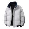 Stand-up collar down cotton-padded clothes for men's winter new warm thickened three-bar bread clothes loose large-size jacket