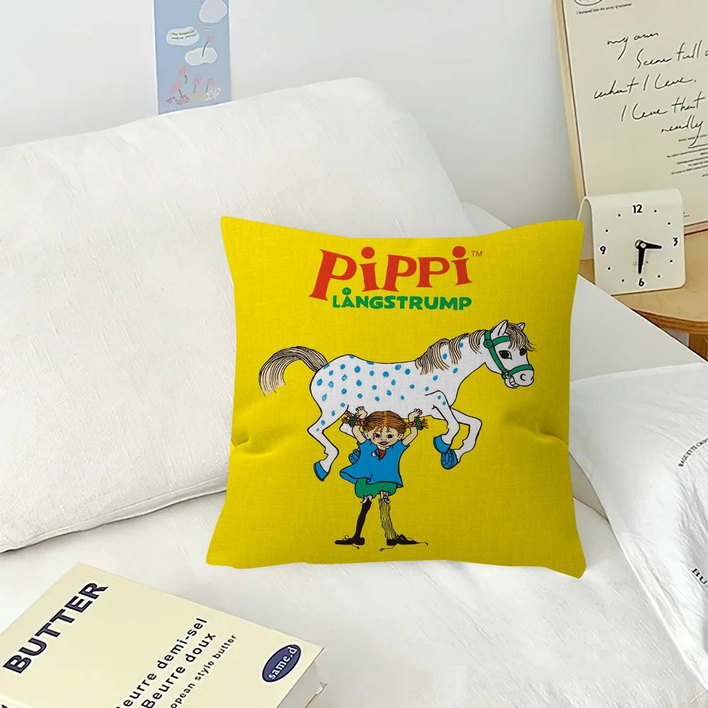 Cartoon Pippi L-longstocking Cute Maple Design Cushion Cover Happy Autumn Harvest decor Holiday Decorati Pillow Cover