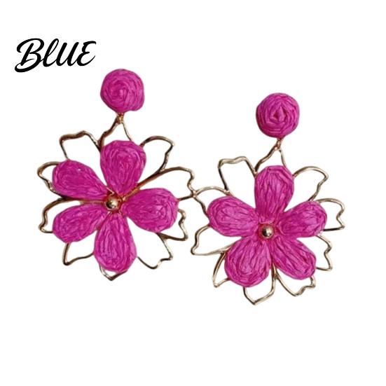 Long Earrings 1 Pair Women Drop Flower-Shaped Sweet Stud Delicate