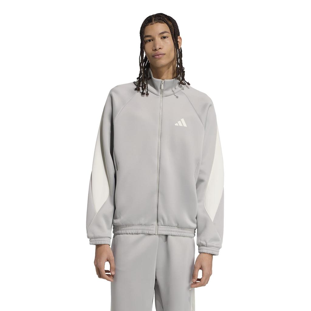 Adidas Stadium Track Metal Size JXT04 Men's Top, Gray/Off-White (JX5615), XS,