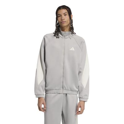 Adidas JXT04 Stadium Track Metal Tamanho Pequeno Top Masculino, Cinza/Branco Sujo (JX5615),