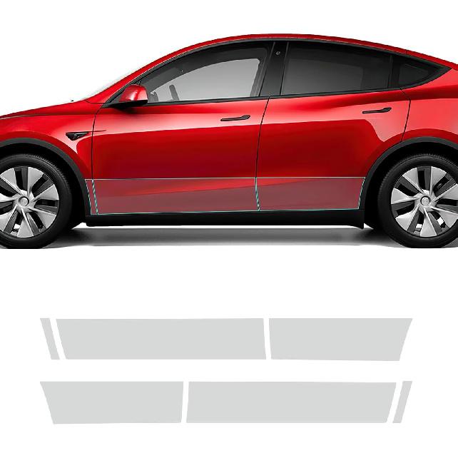(6Pcs - 1 Set Front and Rear Door Angles Precut PPF for Tesla Model Y 2020-2025 (Not for Juniper) Gloss Clear 8.5mil TPU Car Paint Protective Film