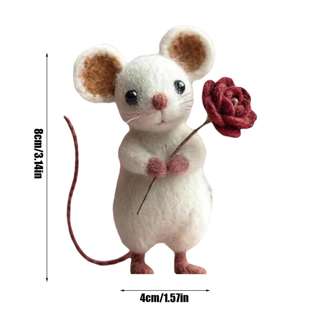 

Valentine s Day Decor Needle Felted Mouses Wool Felt Handmade DIY Craft Needle Felting Kit Set Gift Desktop home Decor
