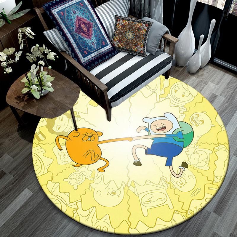 Adventure Time2 Round Area Rug,Carpet Rug for Living Room Bedroom Sofa Playroom Decor,Non-slip Floor Mat
