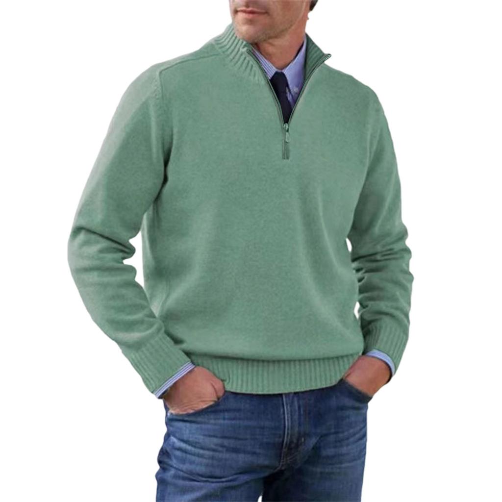 Men's  Big   Size  Knitting   Zipper  Keep   Warm  Base  Layer  Shirt  Sweater