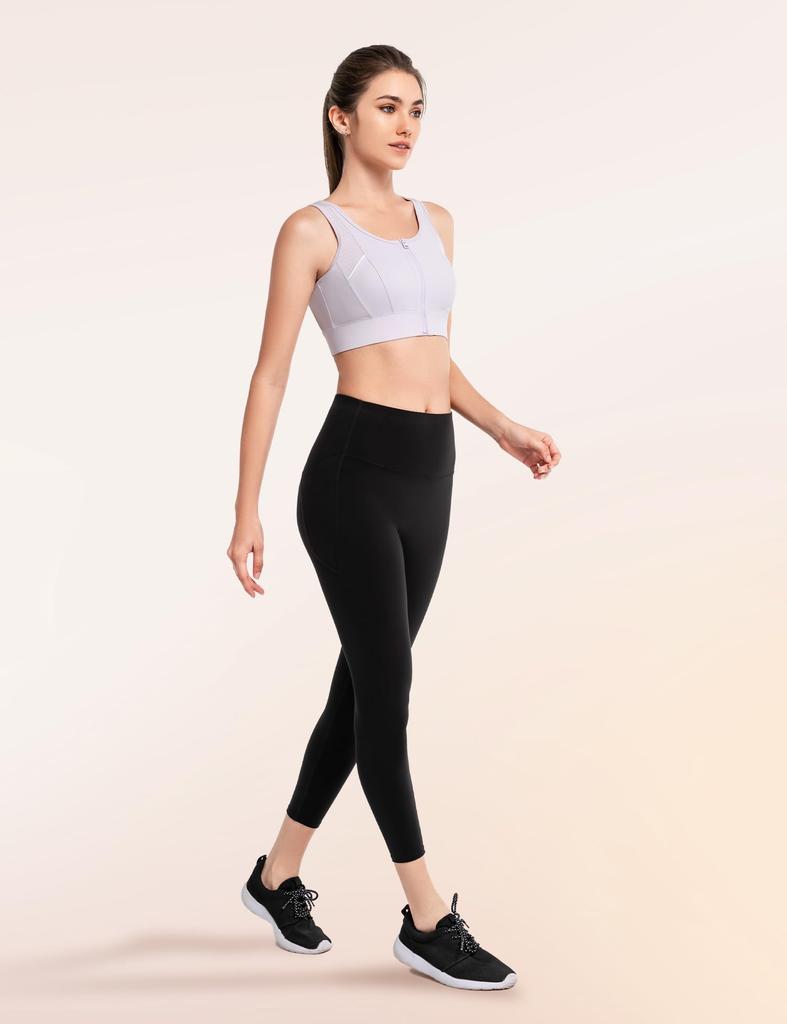 Yvette Sports Firm Mesh Integrated Plus L Light Purple Women's Bra, Non-Slip, Support, Front, Moisture-Wicking, Quick-Drying, Color-Coordinated, Cup,