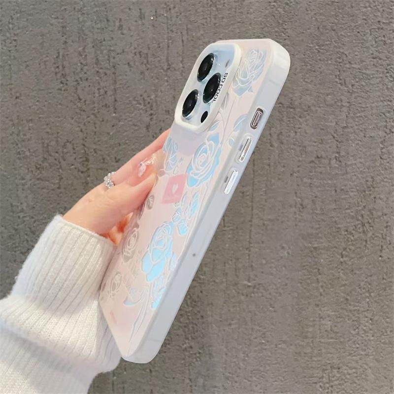 Vintage Rose Electroplate Silver Case For  Poco M6 X6 F5 X5 Pro Mi 13 12 11 Lite 5G NE 14 13T 12T Anti-drop Armour Cover