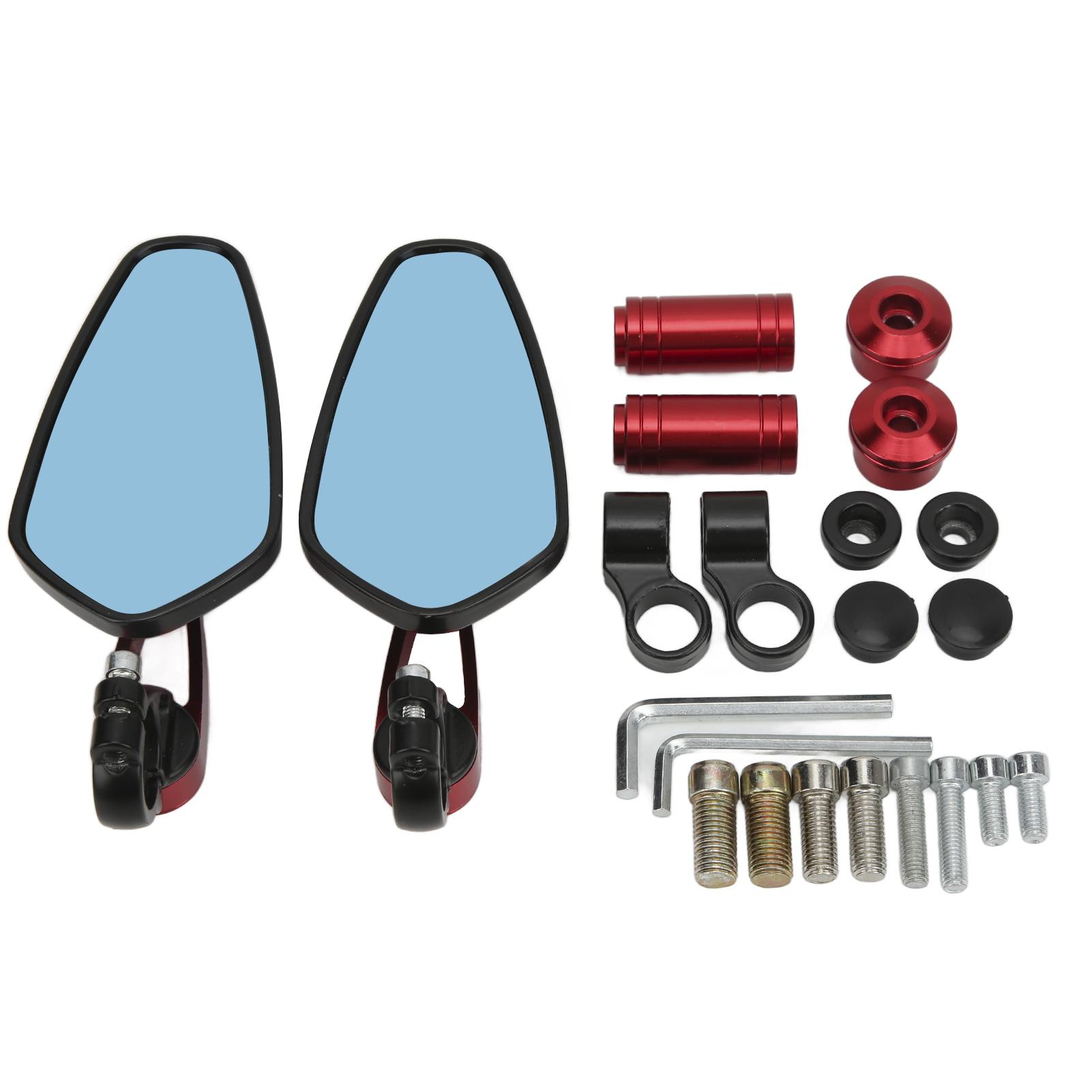 

Motorcycle Rear View Mirror Reversing Assistant Blue Glass 360 Degrees Rotatable Universal for красный