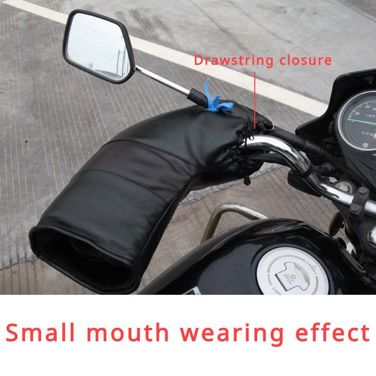 Motorbike Handlebar Cover Hand Warm Padded and Thickened Electric Car Riding Windproof Cold Gloves for Winter