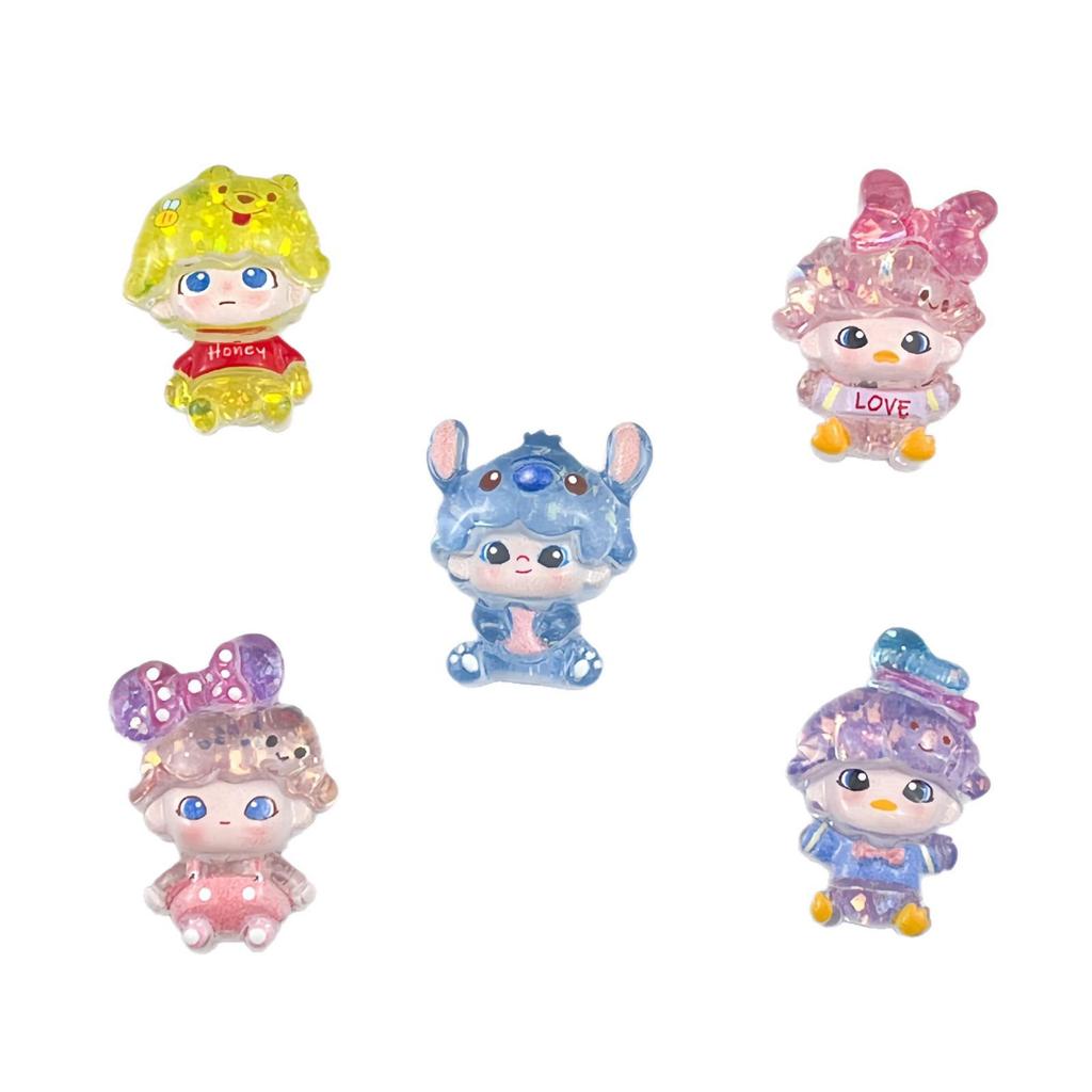 Cartoon Glitter Bubble Girl Resin DIY Accessories for Phone Cases, Hair Clips, and Keychains.