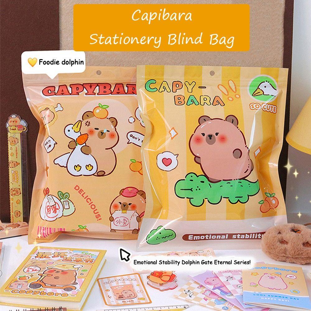 Funny Capybara Notebook Stationery Set Capibara Lucky Blind Bag Students' Opening Gifts