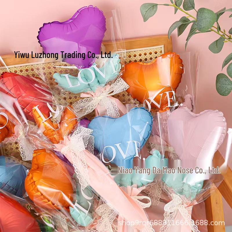 Heart-Shaped Floral Balloons for Mother's Day & Valentine's Day - Perfect for Kindergarten Ceremonies and Mall Gifts