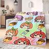 The Quintessential Quintuplets 2D Print Flannel Blanket, Cartoon Characters for Couch Bed, Travel Picnic Nap Blanket_LIAN