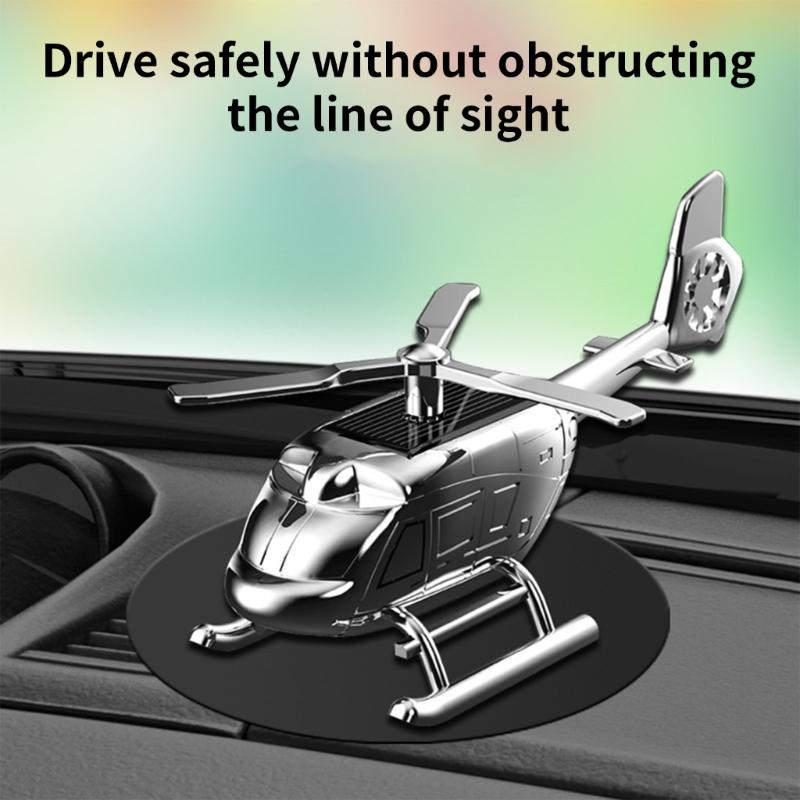 Solar Powered Dashboard Ornament Remote Control Helicopter Figurine Suitable for Car Interior Decoration Freshening Air
