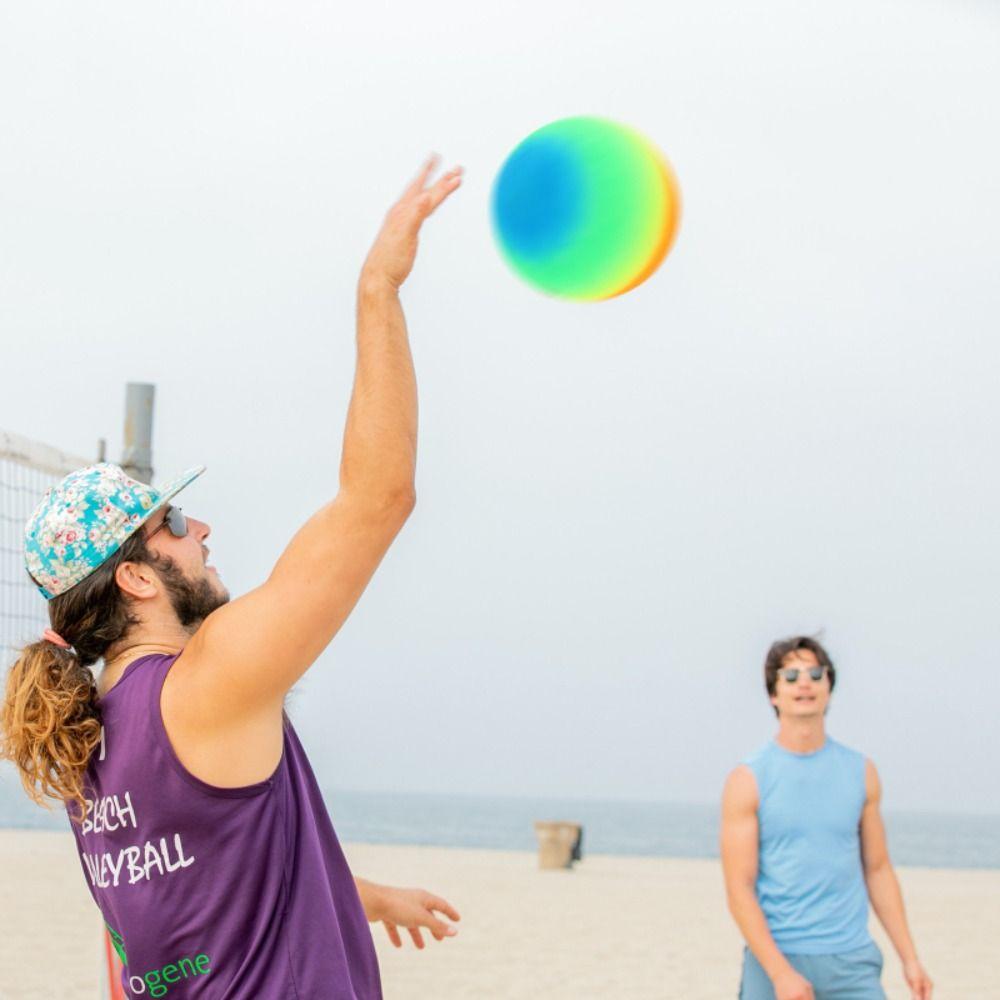 Toy Water Game Balloon Inflatable Football Toy PVC Playthings Rainbow Football Beach Rainbow Balls