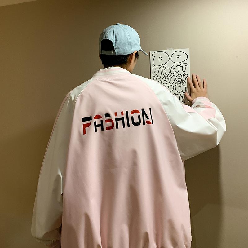 Korean Jacket Spring and Autumn New Men's Baseball Jersey Loose Trend Fashion Versatile Printed Stand-up Collar Jacket