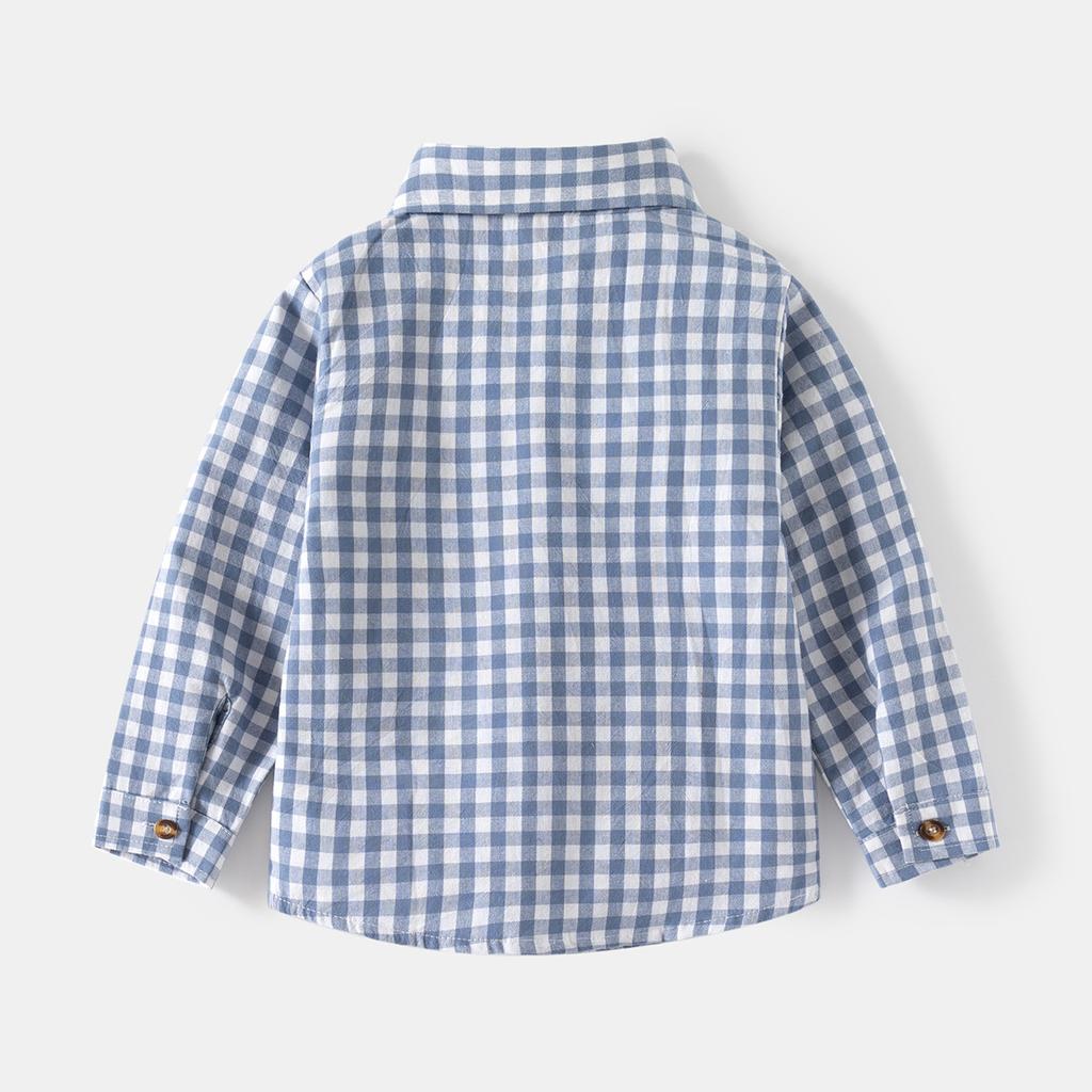 Children's Fashion Long-sleeved Shirt Boys Casual Lapel Shirt