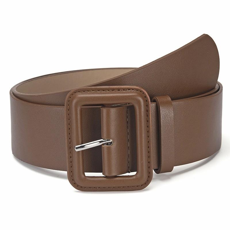 

Fashion Vintage Female Wide Waistband Women Square Buckle Decorative Belt Fashion Candy Color Casual Pants Jeans Accessory Belts 110cm хаки