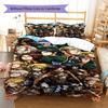 Attack On Titan Pattern Bedding,Quilt Set Quilt Cover Pillowcase Home Birthday Gift (1 * Duvet Cover + 2 * Pillowcase, Without Core)