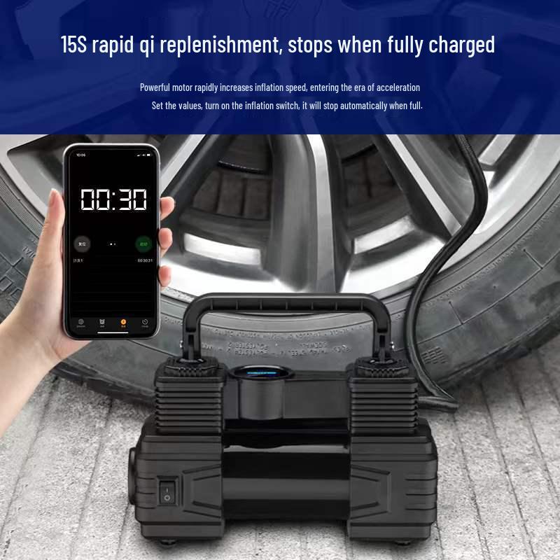 Wireless Smart Car Air Pump with Digital Display - 12V Portable Tire Inflator
