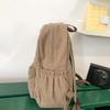 Lightweight Corduroy Backpack Large Capacity Casual Students Daypack Solid Color School Bag  Travel