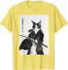 2025 Men's Summer Samurai Cat Art Pattern Harajuku T-shirt Y2k Comfortable and Loose Top