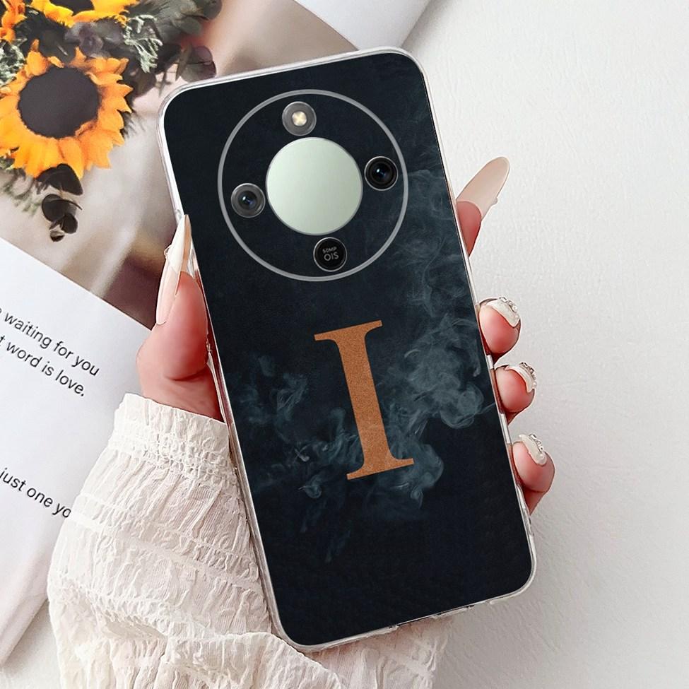 5G For Honor X70 MTN-AN00 Case For Honor X70 Cover Clear Luxury A-Z Letters Fashion Flowers Crown Soft Bumper Casing