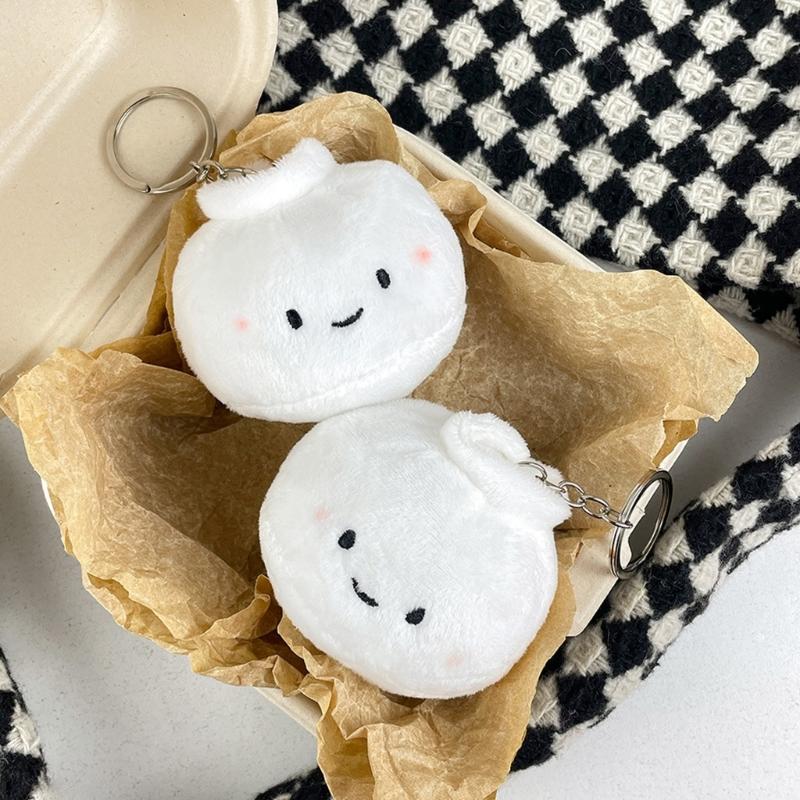Steamed Bun Keychain Soft Stuffed Baozi Backpack Pendant Simulated Steamed Stuffed Bun Bag Charm Student Gifts CN