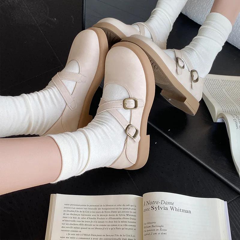 Fashion 2024 New Women's Flats Cross Strap Mary Jane Shoes for Women Soft Sole Casual Shoes Fashion Shallow Single Shoe Zapatos De Mujer