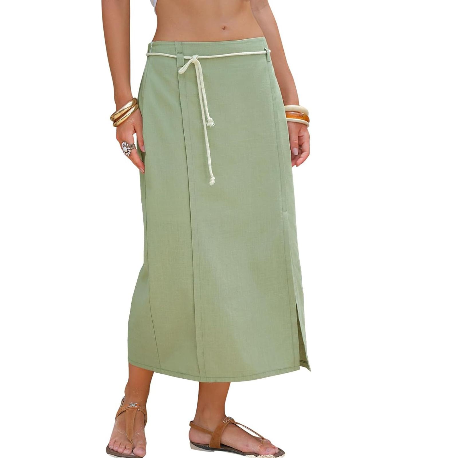 Women s Fashionable Loose-Fit -Color Casual Skirt XL