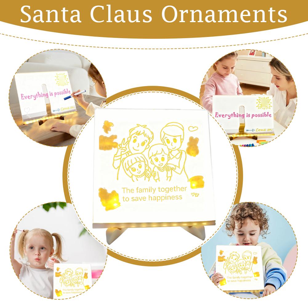 LED Note Board Night Light with 7 Colorful Pen Lighted Acrylic Drawing Board Glowing Message Marker Board For Office School Home