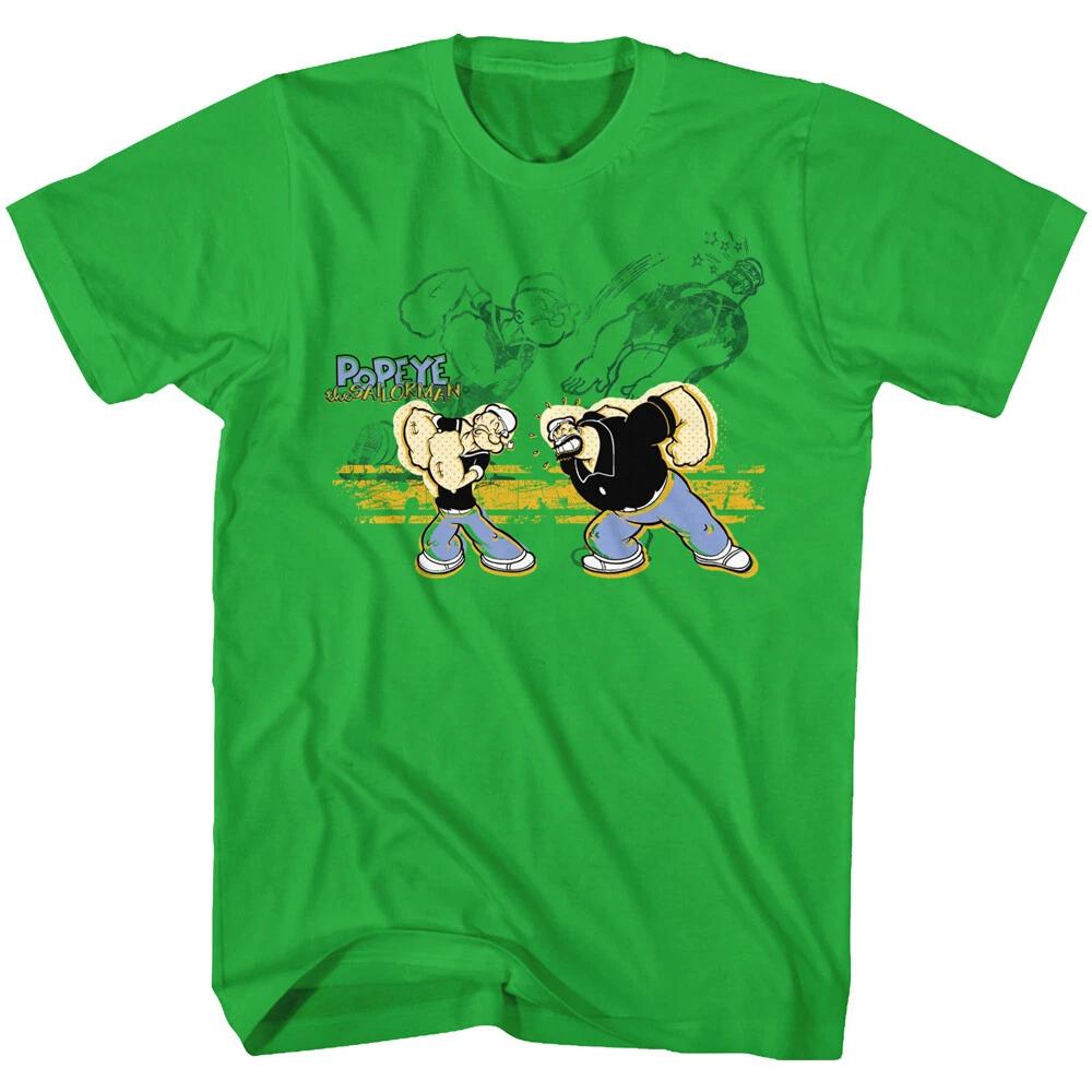 Popeye The Sailor Man Cartoon Popeye Brutus Punch Double Exposure Men s T Shirt L