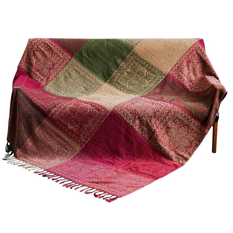 Coperta Plaid in Tessuto Cinigliato Stile Sud-Est Asiatico per Divano