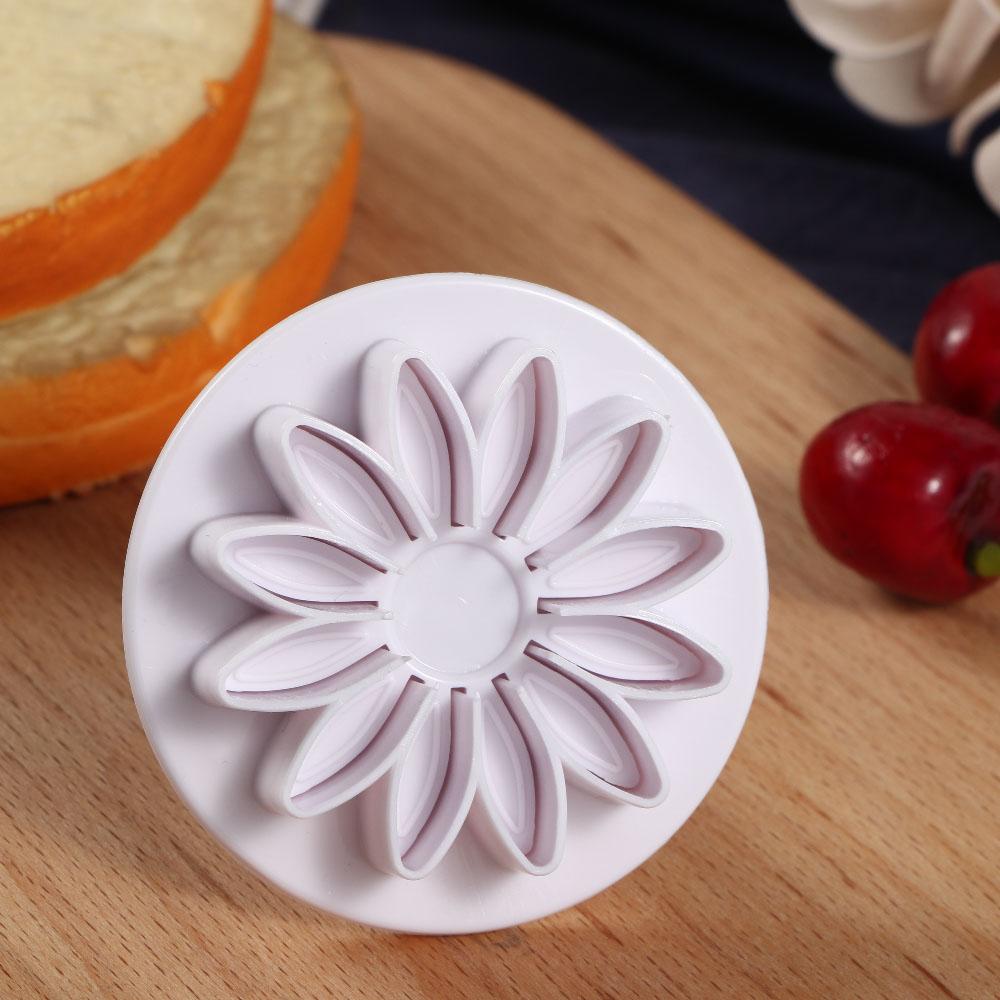 3pcs/set Baking Tool Food Kitchen Plunger Cake Decoration Cookie Cutter Fondant Mold Biscuit Mould