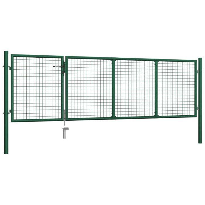 VidaXL Steel Gate 350x100 Cm Green