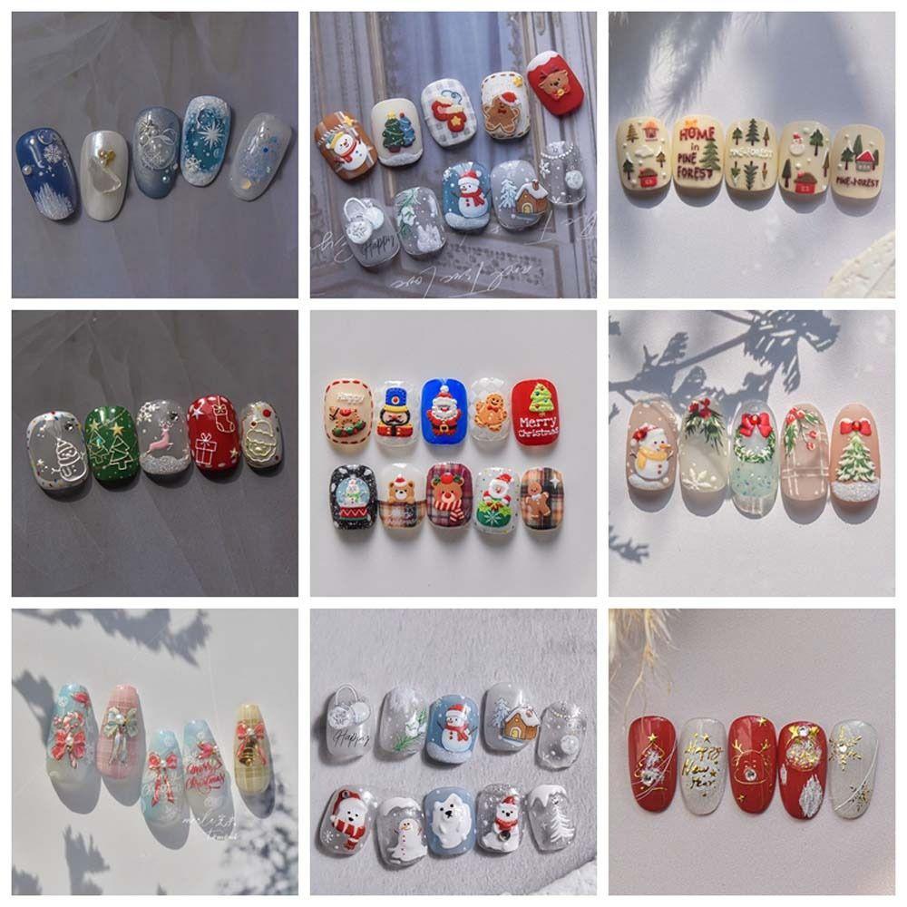 5D  Christmas Nail Sticker Nail Accessories Xmas Nail Decoration  Winter