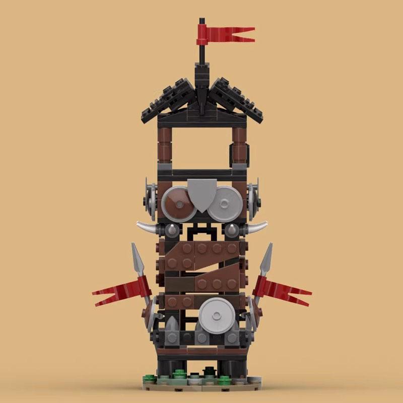 Non-Toxic Medieval Style Trench Tribe'S Watchtower Camp Tent Moc Assembly Building Block Toy