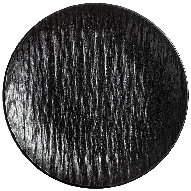 Japanese Rock Pattern Ceramic Dinner Plate – High-End Steak & Salad Dish