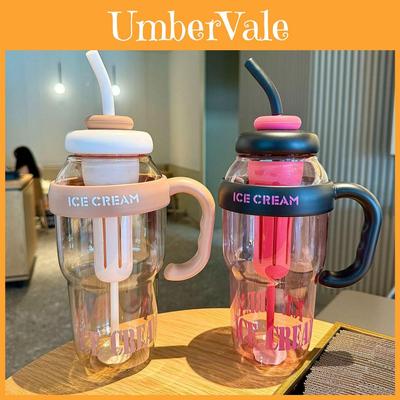 Ice Mug Large Capacity Summer Plastic Cup With Straw For Outdoor Activities And Gift