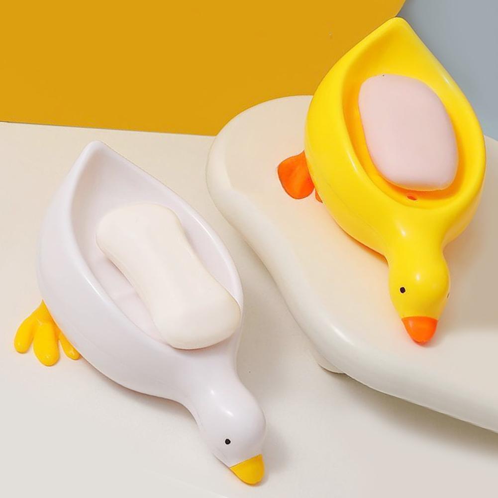 1 Stück Niedliche Enten Seifenschale Selbstentwässernde Kunststoffablage Badezimmer Aufbewahrungsregal Keine Wasseransammlung Perfekt für Dusche Waschbecken oder Badewanne