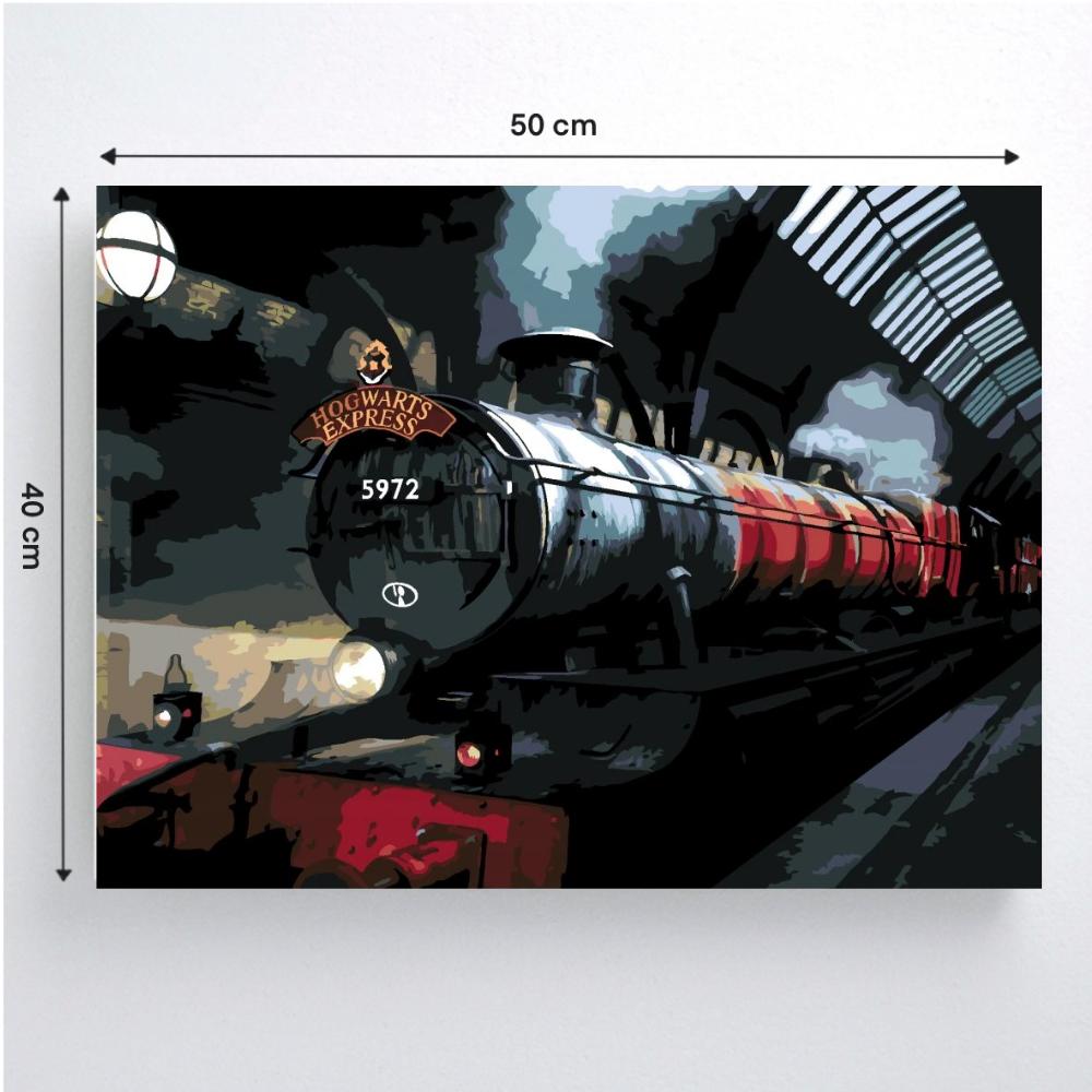 Malowanie Po Numerach Obrazy Do Malowania-Express Do Hogwartu Nocą 50X40 Cm