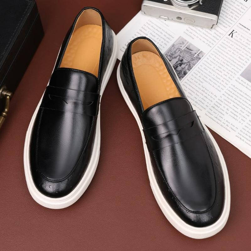 Fashion Men's Casual Shoes British Style Loafers New Luxury Slip-on Men Shoes Business Leather Shoes Platform Outdoor Male Flats Zapatos