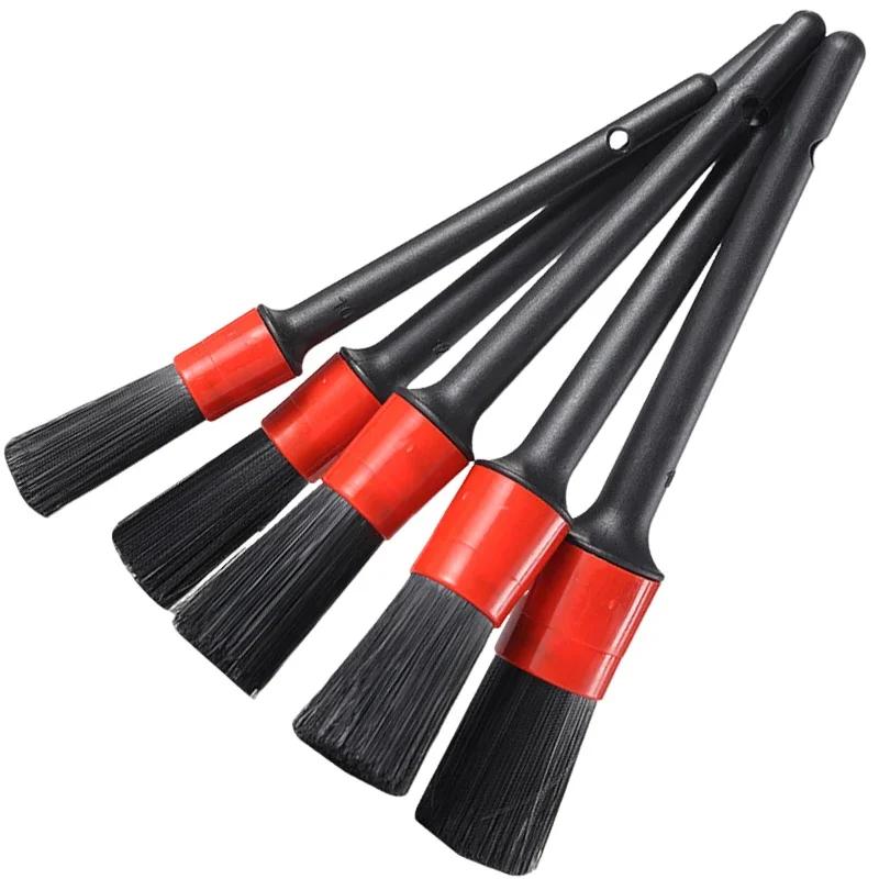 5Pcs Auto Car Detailing Brush Set Automotive Interior Exterior Wash Detailing Brush Kit Air Outlet Wheel Cleaning Brushes Tools