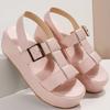 Fashion Women Platform Sandals Summer Plus Size Shoes 2025 Roman Buckle Wedges Heeled Sandals Casual Open Toe Woman Sandalias De Mujer