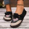 Fashion Colourful Embroider Flowers Soft Sole Shoes Women Patchwork Big Size Casual Shoes Comfort Light Spring New Ladies Walking Shoes