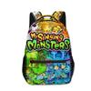 Mochilas Escolares para Estudiantes de My Singing Monsters de Lujo con Novedad, Mochilas para Cuadernos con Estampado 3D de Oxford Impermeables, Mochilas de Viaje para Niños/Niñas