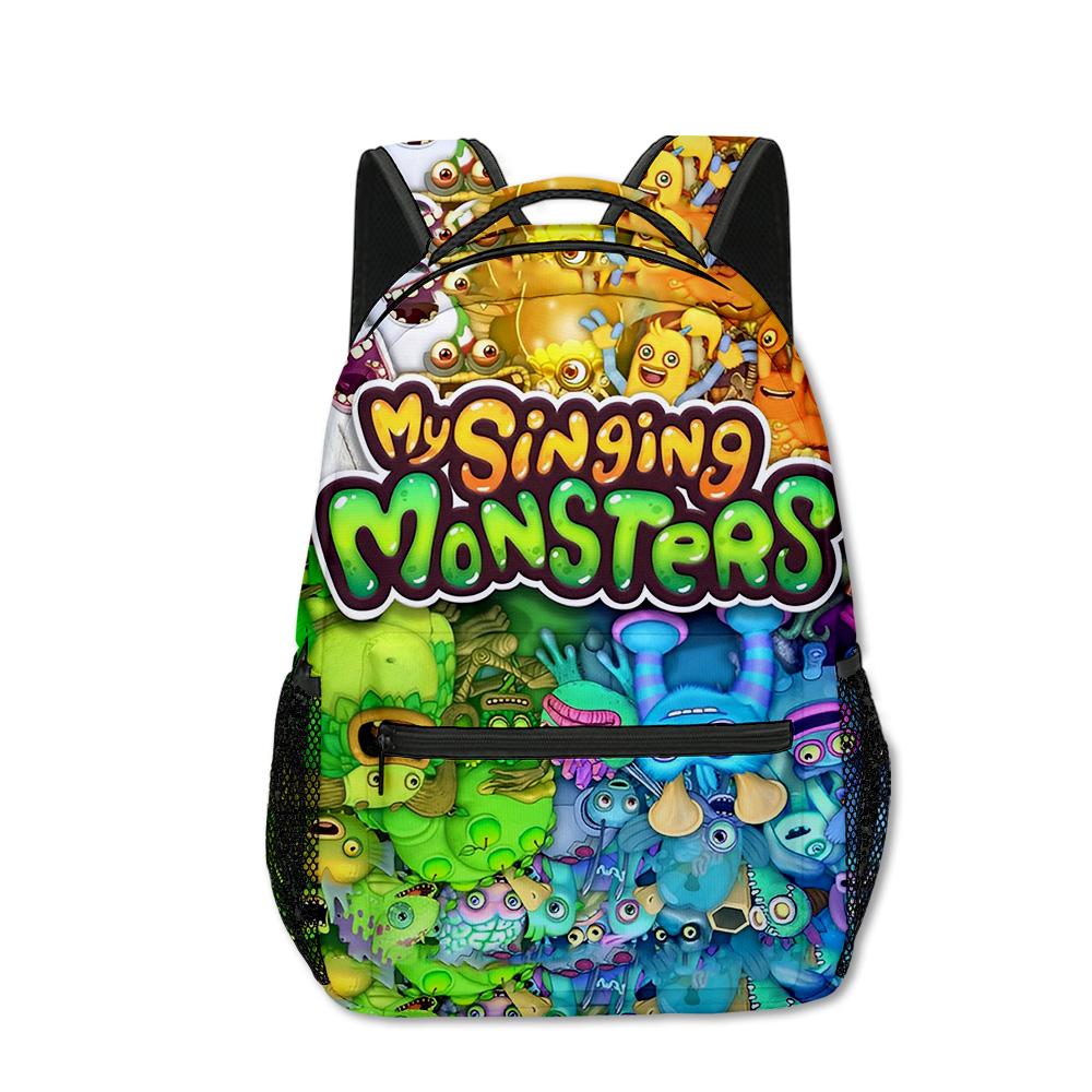 Mochilas Escolares para Estudiantes de My Singing Monsters de Lujo con Novedad, Mochilas para Cuadernos con Estampado 3D de Oxford Impermeables, Mochilas de Viaje para Niños/Niñas