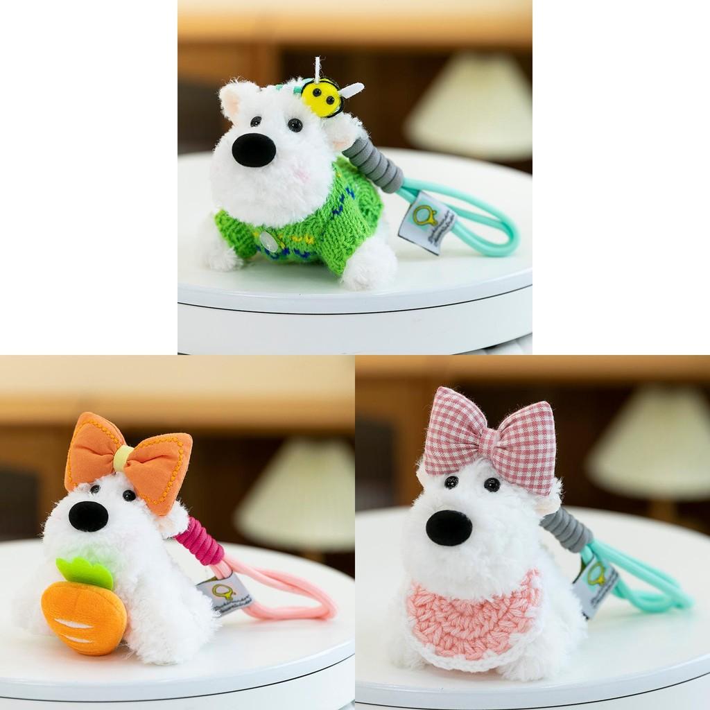West White Highland Terrier Keychain Toy Cartoon Keyring Gift Animal Decoration