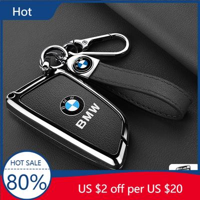 2025 M Zinc Alloy Leather Car Remote Key Case Cover Shell Protector For X1 X3 X4 X5 X6 F15 F16 G30 3 5 7 Series G11 F48 Ke